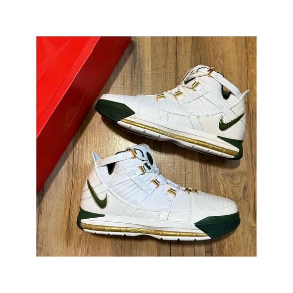 Nike Zoom LeBron 3 QS SVSM Home White Deep Forest AO2434-102 Size 11 main image 5